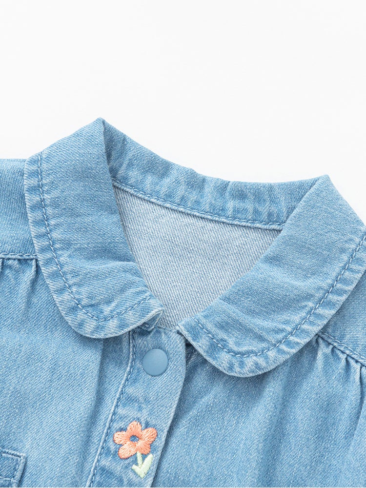 Balabala Girls' Denim Shirt With Embroidery - Image 2